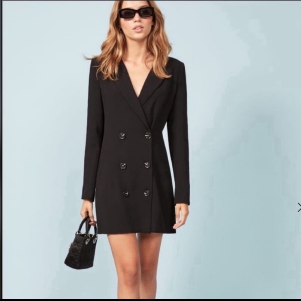Reformation Cole double-breasted blazer dress